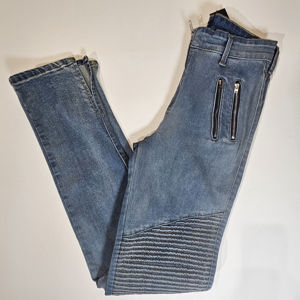 Boohoo Slim Fit High Rise Biker Jeans Womens Size 6